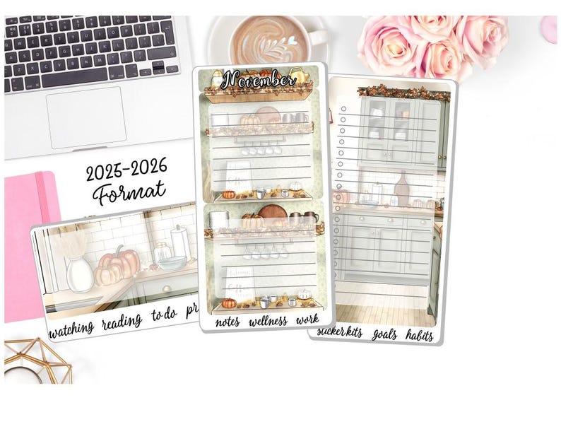Monthly Nov Notes Monthly November Sticker Kit - Maple N Spice - November Monthly Kit ...