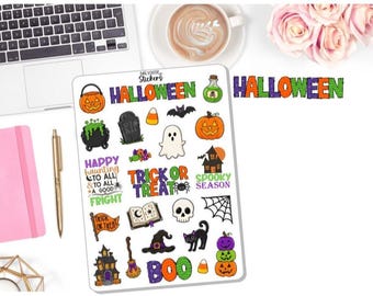NEW! October Stickers - Journal Stickers - Journaling - Halloween - Planner Stickers DD-00433Halloween