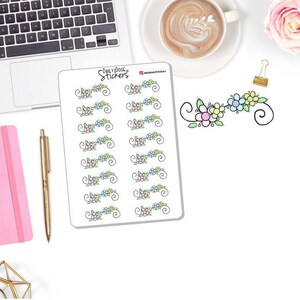 Flower Border - Spring/Summer Stickers - Journaling Stickers - Decor Stickers - Planner Stickers DD-00693A