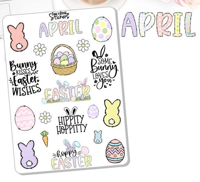 NEW! April Stickers - Journal Stickers - Journaling - Easter - Planner ...