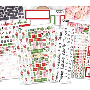 Kit hebdomadaire duo quotidien 7 x 9 - Oh What Fun - Stickers de Noël - Stickers agenda EC DD Planner DD-01018DD7x9
