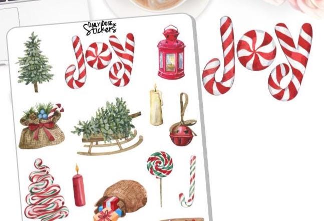 NEW! Planner Stickers - Rustic Christmas Stickers - Farmhouse - Holiday ...