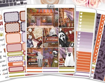 NEW! Planner Stickers - Horror Fan - Halloween -Spooky - Scary - Fall - Weekly Sticker Kit - Sticker Kit - Stickers - DD-00543a-e