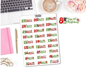 NEW! Christmas Countdown - Christmas Stickers - Planner Stickers DD-00210