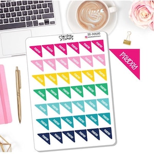 NOUVEAU ! Autocollants de dépannage - Autocollants d'angle de calendrier - Autocollants d'agenda - Emily Ley simplifié (DD-00530)