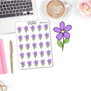 NEW! Flower Sticker - Purple Daisy Stickers - Daisies - Spring Decor Stickers - Spring - Planner Stickers DD-00048D