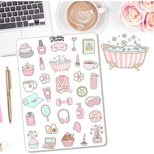 NEW! Self Care Clipart Set - Trendy - Spa - Self Love - Wellness - Relaxation - Journaling Stickers - Planner Stickers DD-00230B