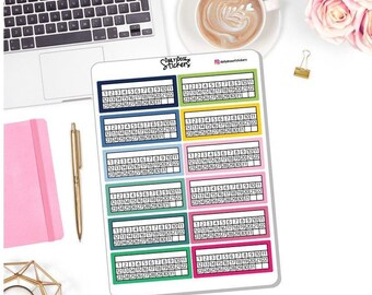 NEW 12 Monthly Colors Habit Tracker - Simplified Weekly or Daily Planner 2021-2022 - Planner Stickers - Emily Ley Simplified DD-00465