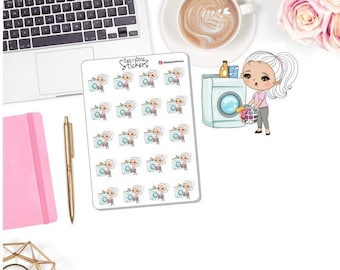 NEW! Laundry Character Stickers - Cleaning Character - Chores - Madison - Planner Girl Stickers - Planner Stickers DD-00297A