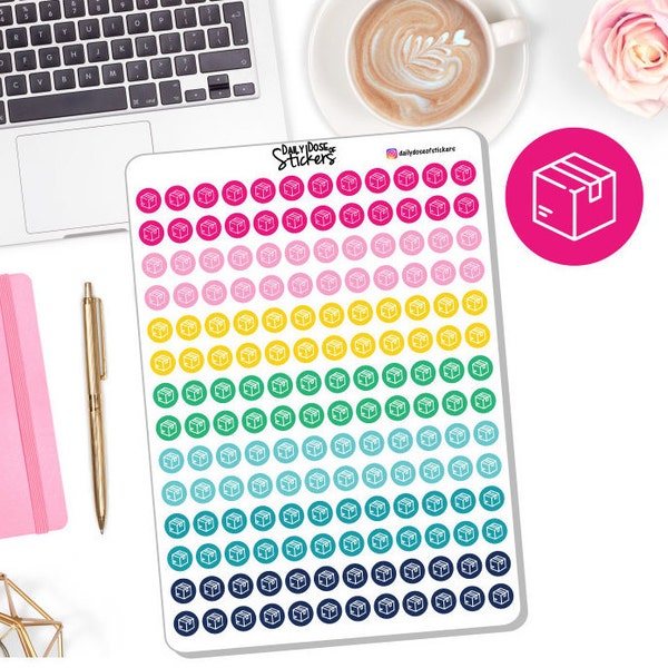 NEW! - Package/Delivery In Round Icons - Planner Stickers - Emily Ley Simplified DD-00369