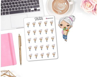 NEW! Shopping Character Stickers - Carrying Grocery Bag - Madison - Planner Girl Stickers - Planner Stickers DD-00506B