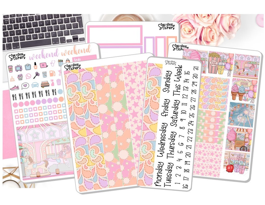 New 7x9 Daily Duo Weekly Kit Festival Carnival Summer Stickers Sticker ...