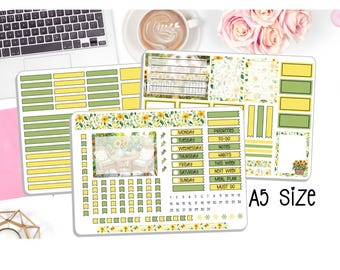 NEW! A5 Dashboard Planner - Sunshine Days - Weekly Sticker Kit - Planner Stickers - DB-A5-102