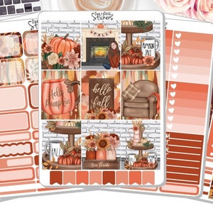 Fall Weekly Sticker Kit - Hello Fall - Farmhouse Stickers - Fall Stickers - Planner Stickers DD-00503a-e