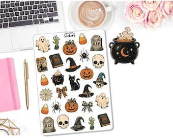 Halloween Planner Sticker - Vintage Spooky Halloween - Halloween - Halloween Decor Stickers - Planner Stickers DD-00989E
