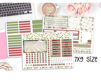 NEW! 7x9 Dashboard Planner - Strawberry & Cream - Weekly Sticker Kit - Planner Stickers - DB-166