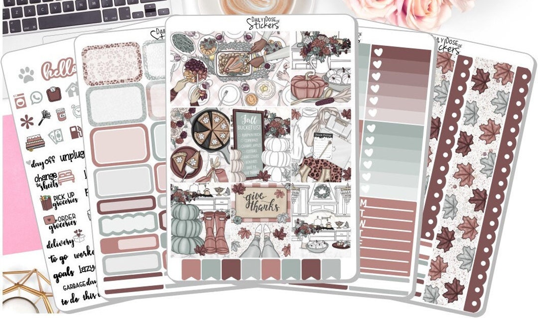 NEW! - Thanksgiving Weekly Sticker Kit - Thankful - Fall- Stickers ...