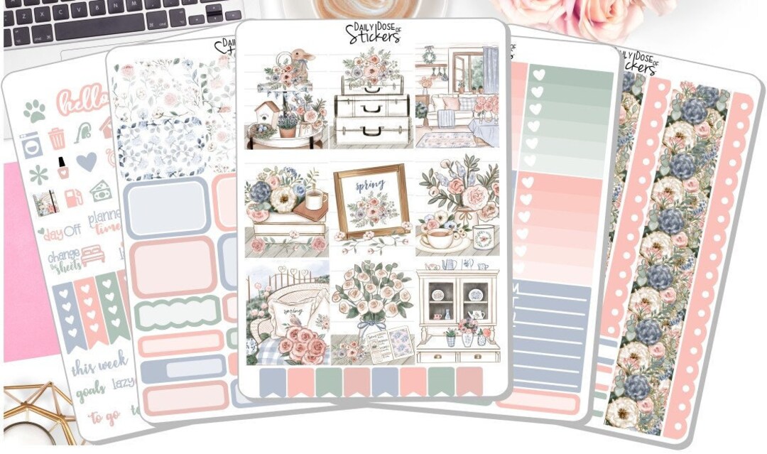 NEW! - Weekly Sticker Kit - Spring Farmhouse - Spring Summer Stickers ...