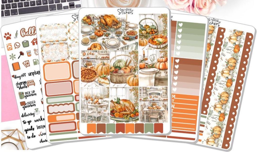 NEW! - Weekly Sticker Kit - Thanksgiving Table - Thanksgiving ...