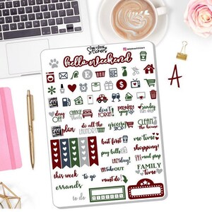 NEW Farmhouse Christmas Weekly Sticker Kit Christmas Stickers Farmhouse ...