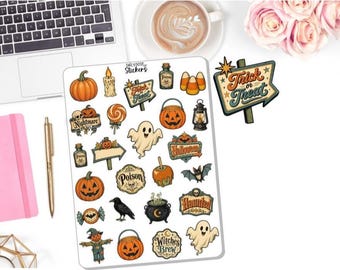 Halloween Planner Sticker - Vintage Cute Halloween - Halloween - Halloween Decor Stickers - Planner Stickers DD-00989F