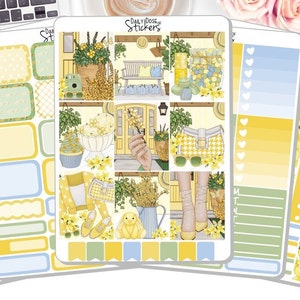 NEW! - Weekly Sticker Kit - Forsythia - Weekly Sticker Kit - Sticker Kit - Planner Stickers DD-00837a-e