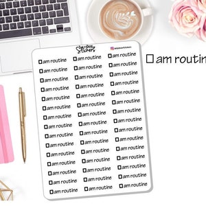 NEW! AM Routine Stickers - Script Stickers - Planner Stickers DD ...