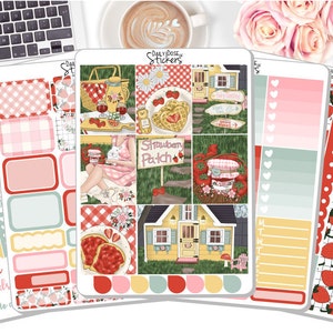 NEW! - Strawberry Fields - Weekly Sticker Kit - Sticker Kit - Planner Stickers DD-00683a-e