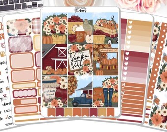 NEW! Planner Stickers - Pumpkin Patch - Fall - Autumn - Weekly Sticker Kit - Sticker Kit - DD-00468