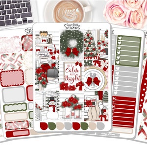 NEW! - Christmas Weekly Sticker Kit - All Is Calm All Is Bright - Weekly Sticker Kit - Christmas Stickers - Planner Stickers (DD-00558a-e)