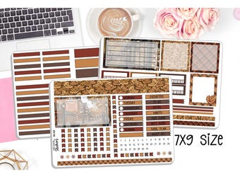 NEW! 7x9 Dashboard Planner - Autumn in the City - Exclusive Art Collab - Fall - Weekly Sticker Kit - Planner Stickers - DB-168
