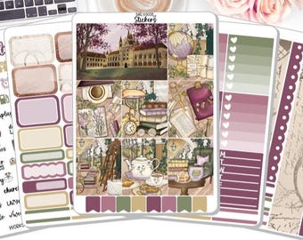 NEW! Planner Stickers - Old Campus - Academia - Vintage - Fall - Autumn - Weekly Sticker Kit - Sticker Kit - Stickers - DD-00231a-e