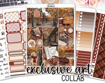 NEW! Planner Stickers - Autumn in the City - Exclusive Art Collab - Fall - Autumn - Weekly Sticker Kit - Sticker Kit - DD-00879
