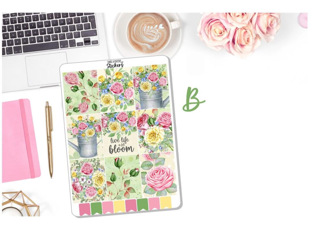 NEW! Planner Stickers - Floral Sticker Kit - Live Life in Full Bloom ...