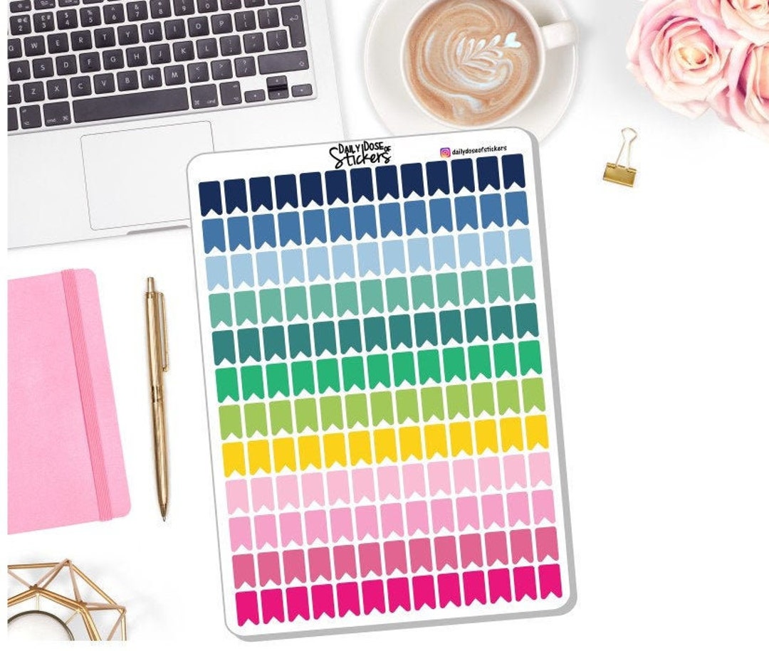 NEW 12 Monthly Color Flag Stickers - Small Size- Planner Stickers ...