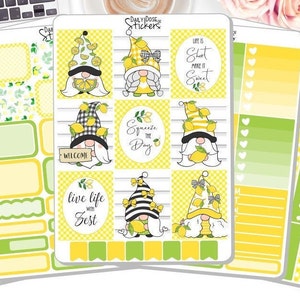 NEW! - Lemon Gnome Sticker Kit - Weekly Sticker Kit - Sticker Kit - Al a Carte - Planner Stickers DD-0062a-e