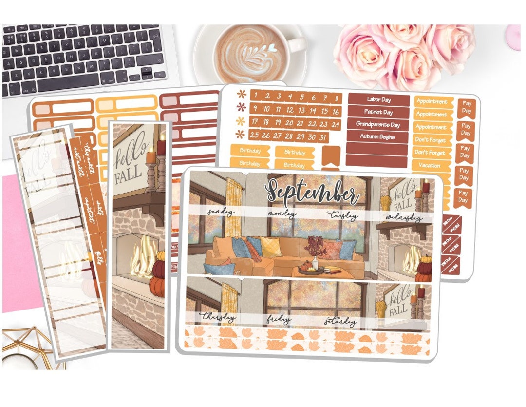 NEW! - Monthly September Sticker Kit - Hello Fall - September Monthly ...