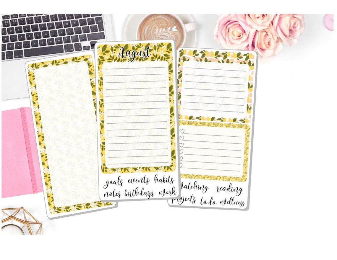 Month August Notes NEW! - Monthly August Sticker Kit - Zest - August Monthly Kit - Planner ...