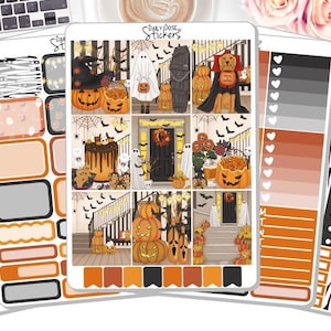 NEW! - Halloween Weekly Sticker Kit - Halloween Stickers - Planner Stickers DD-00227a-e