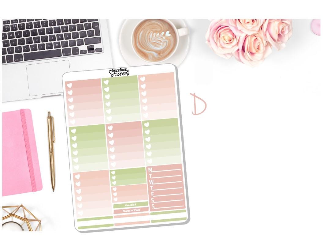 NEW! Weekly Sticker Kit - Flower Garden - Floral Watercolor Sticker Kit ...