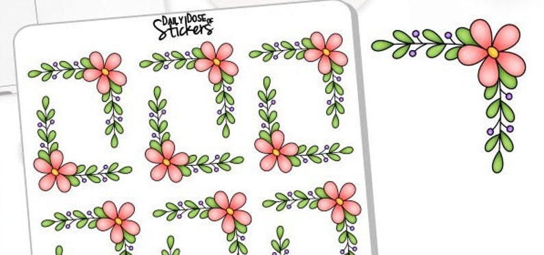 NEW! Flower Borders Stickers - Decor Stickers - Journaling Stickers ...