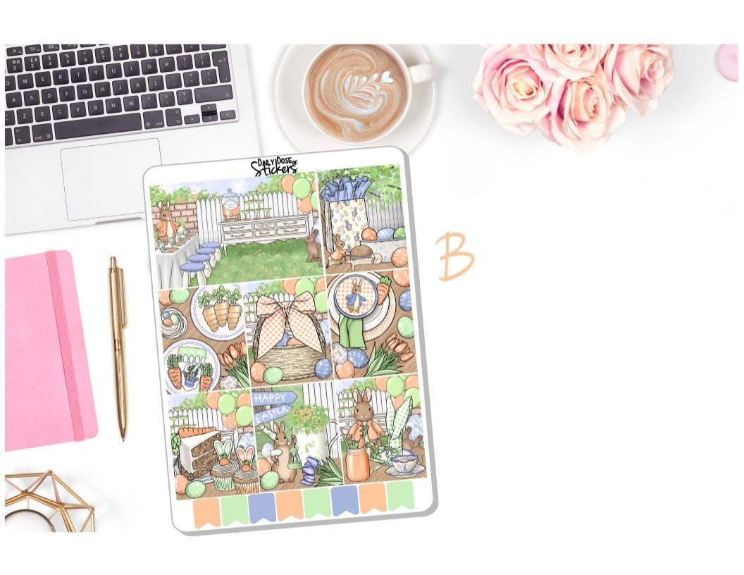NEW! Planner Stickers - Easter Bunny Party - Easter Stickers - Weekly ...