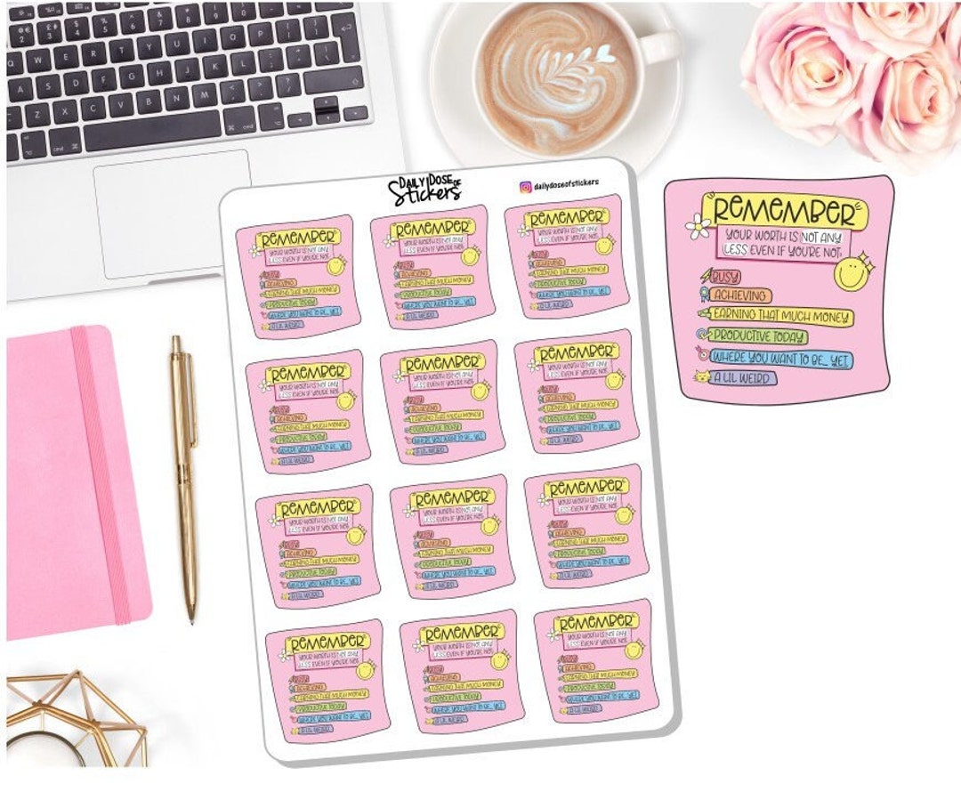Self Remind Sticker NEW! Daily Reminder - Affirmation Quote Stickers - Self Care - Self ...