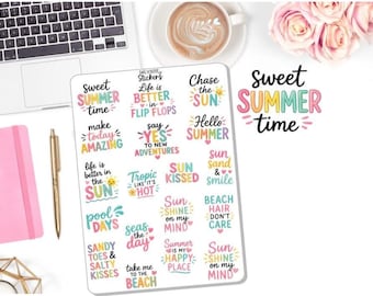 NEW! Summer Quote Stickers - Summer Sayings - Stickers - Summer - Planner Stickers DD-00081F