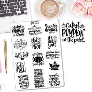 NEW! - Fall Sayings Stickers - Fall - Autumn - Planner Stickers DD-00081E