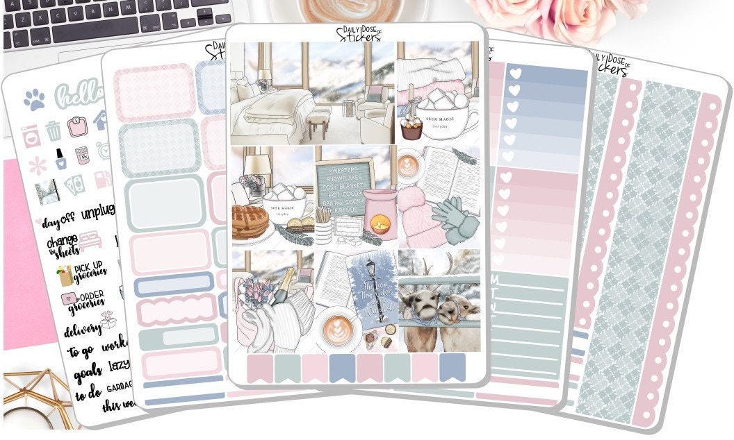 NEW! - Winter Weekly Sticker Kit - Frosty - Winter Stickers - Planner ...