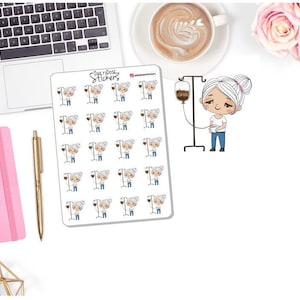 NEW! Coffee Character Stickers - Character with Coffee IV - Madison - Planner Girl Stickers - Planner Stickers DD-00224F