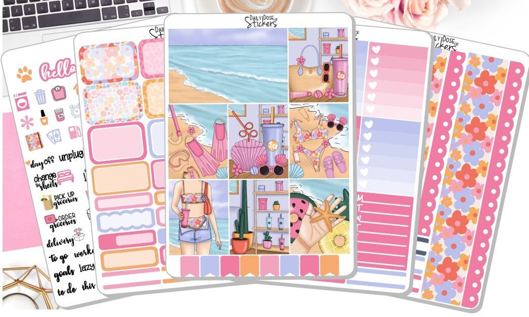 NEW! - Weekly Sticker Kit - Seaside - Summer Sticker Kit - Beach ...
