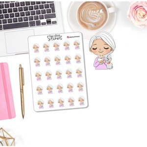 NEW! Coffee Character Stickers - Character holding Coffee Cup - Madison - Planner Girl Stickers - Planner Stickers DD-00224C