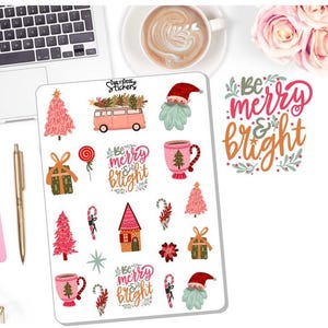 NEW! Christmas Clipart Stickers - Merry and Bright - Christmas Stickers - Christmas Clipart - Planner Stickers DD-001014E